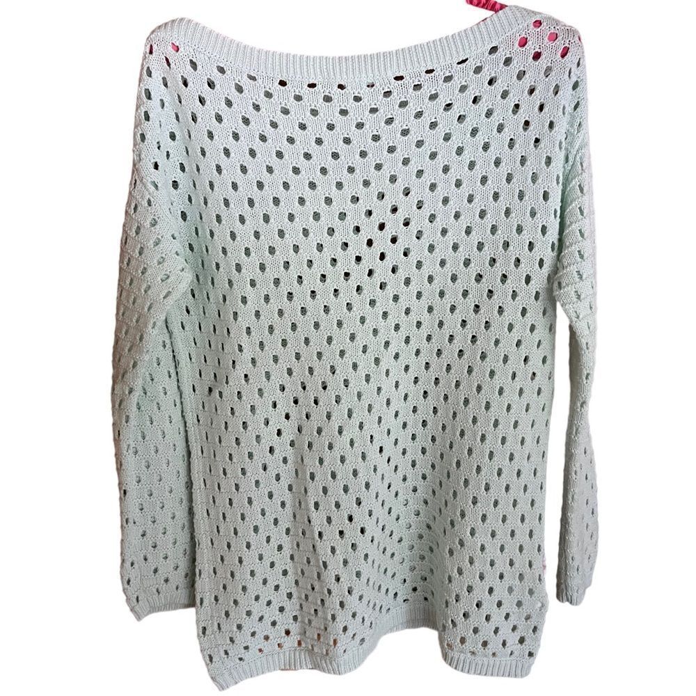 BCBGeneration seafoam green perforated boatneck sweater‎ size XS/S